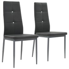 Eetkamerstoelen 2 st kunstleer grijs