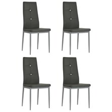 Eetkamerstoelen 4 st kunstleer grijs