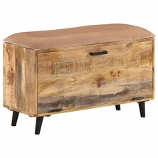 Schoenenbank 80x30x45 cm massief mangohout