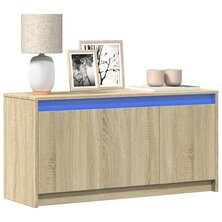 Tv-meubel met LED 100x34x50 cm bewerkt hout sonoma eikenkleurig