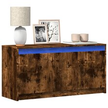 Tv-meubel met LED 100x34x50 cm bewerkt hout gerookt eikenkleur