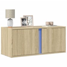 Tv-wandmeubel met LED-verlichting 80x31x35 cm sonoma eikenkleur