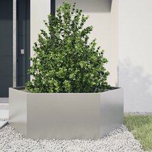 Plantenbak zeshoek 138x120x45 cm roestvrijstaal