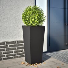 Plantenbak 35x35x75 cm staal zwart