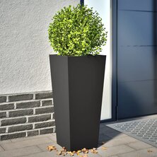 Plantenbakken 2 st 35x35x75 cm staal zwart