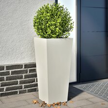 Plantenbakken 2 st 35x35x75 cm staal wit