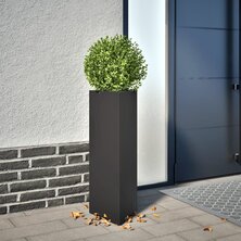 Plantenbakken 2 st driehoek 30x26x75 cm staal zwart