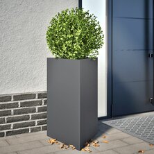 Plantenbakken 2 st driehoek 50x43x75 cm staal antracietkleurig