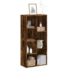 Boekenkast 50x25x105 cm bewerkt hout gerookt eikenkleurig