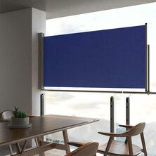 Tuinscherm uittrekbaar 120x300 cm blauw