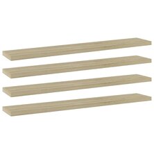 Wandschappen 4 st 60x10x1,5 cm spaanplaat sonoma eikenkleurig