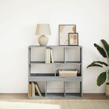 Boekenkast/kamerscherm 100x33x94,5 cm grijs sonoma eiken