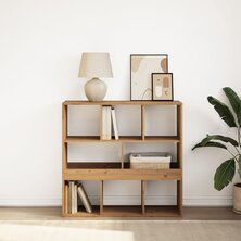 Boekenkast / kamerscherm 100x33x94,5 cm artisanaal eikenkleurig