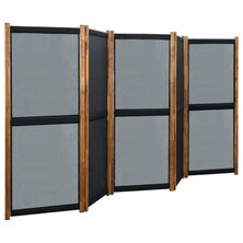 Kamerscherm met 5 panelen 350x170 cm zwart