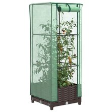 Plantenbak verhoogd met kashoes 40x40x123 cm rattanlook