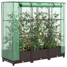 Plantenbak verhoogd met kashoes 120x40x123 cm rattanlook