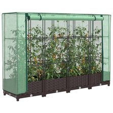 Plantenbak verhoogd met kashoes 160x40x123 cm rattanlook