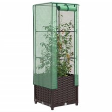 Plantenbak verhoogd met kashoes 40x40x139 cm rattanlook