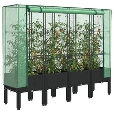 Plantenbak verhoogd met kashoes 160x40x140 cm rattanlook