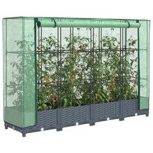 Plantenbak verhoogd met kashoes 160x40x123 cm rattanlook