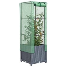 Plantenbak verhoogd met kashoes 40x40x139 cm rattanlook