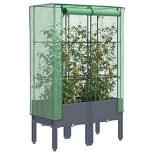 Plantenbak verhoogd met kashoes 80x40x140 cm rattanlook