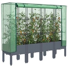 Plantenbak verhoogd met kashoes 160x40x140 cm rattanlook