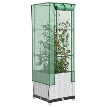 Plantenbak verhoogd met kashoes 40x40x139 cm rattanlook