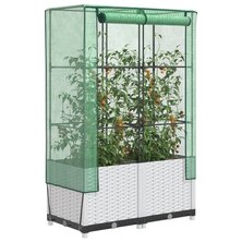 Plantenbak verhoogd met kashoes 80x40x138 cm rattanlook