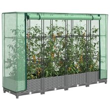 Plantenbak verhoogd met kashoes 160x40x123 cm rattanlook