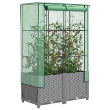 Plantenbak verhoogd met kashoes 80x40x138 cm rattanlook