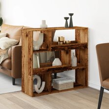 Boekenkast 100x33x94,5 cm bewerkt hout oud houtkleurig