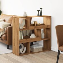 Boekenkast 100x33x94,5 cm bewerkt hout artisanaal eikenkleurig