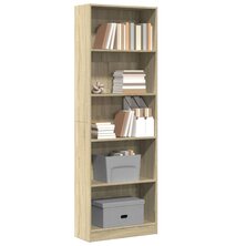 Boekenkast 60x24x176 cm bewerkt hout sonoma eikenkleurig