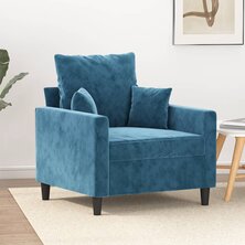 Fauteuil 60 cm fluweel blauw