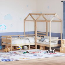 Kinderbed met huisje en bankje massief grenenhout 80x200 cm