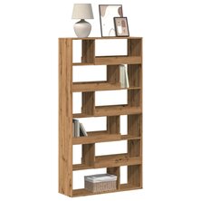 Boekenkast 100x33x187,5 cm bewerkt hout artisanaal eikenkleurig