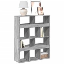 Boekenkast 100x33x125,5 cm bewerkt hout grijs sonoma eikenkleur