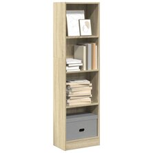 Boekenkast 40x24x143 cm bewerkt hout sonoma eikenkleurig