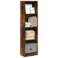 Boekenkast 40x24x143 cm bewerkt hout gerookt eikenkleurig