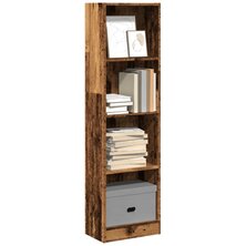 Boekenkast 40x24x143 cm bewerkt hout oud houtkleurig