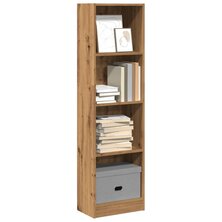 Boekenkast 40x24x143 cm bewerkt hout artisanaal eikenkleurig