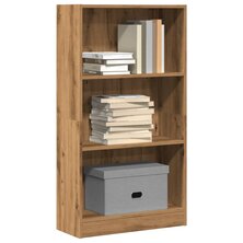 Boekenkast 60x24x109 cm bewerkt hout artisanaal eikenkleurig