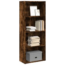 Boekenkast 60x30x152 cm bewerkt hout gerookt eikenkleurig