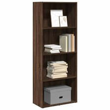 Boekenkast 60x30x152 cm bewerkt hout bruin eikenkleurig