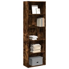 Boekenkast 60x30x189 cm bewerkt hout gerookt eikenkleurig