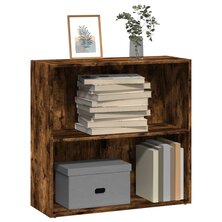 Boekenkast 80x30x77 cm bewerkt hout gerookt eikenkleurig