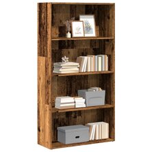 Boekenkast 80x30x152 cm bewerkt hout oud houtkleurig