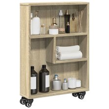 Opbergtrolley smal 48x13x68 cm bewerkt hout sonoma eikenkleurig