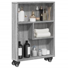 Opbergtrolley smal 48x13x68 cm bewerkt hout grijs sonoma eiken